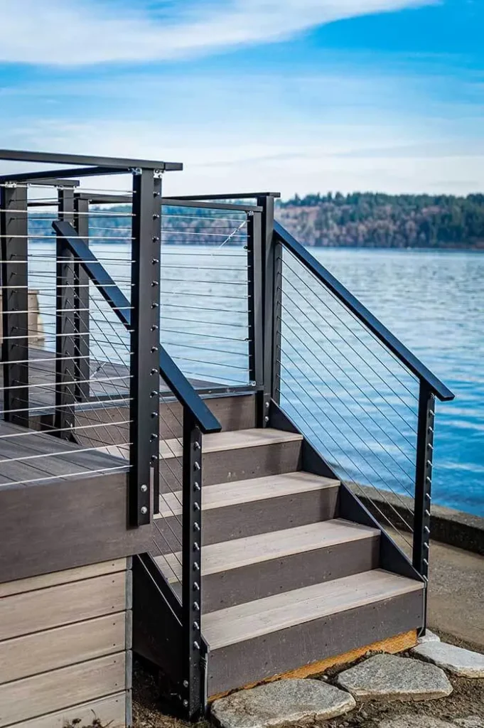 Gig Harbor new deck construction, railing installation, and stairs with ...