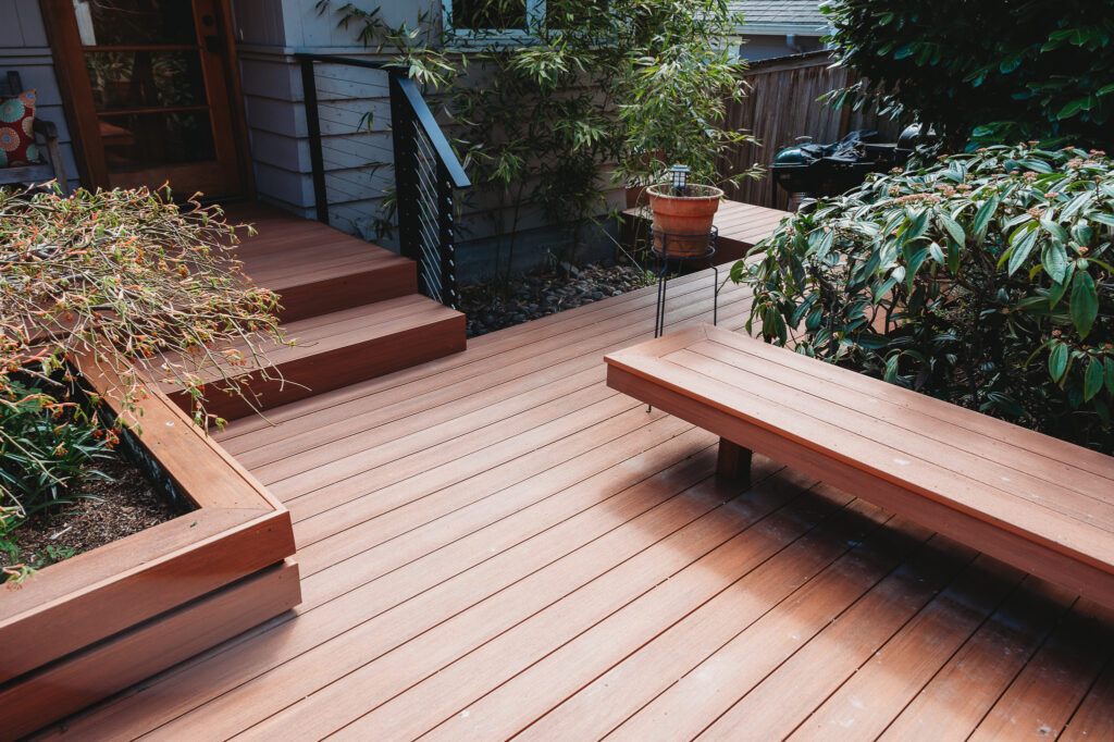 built in deck bench seating